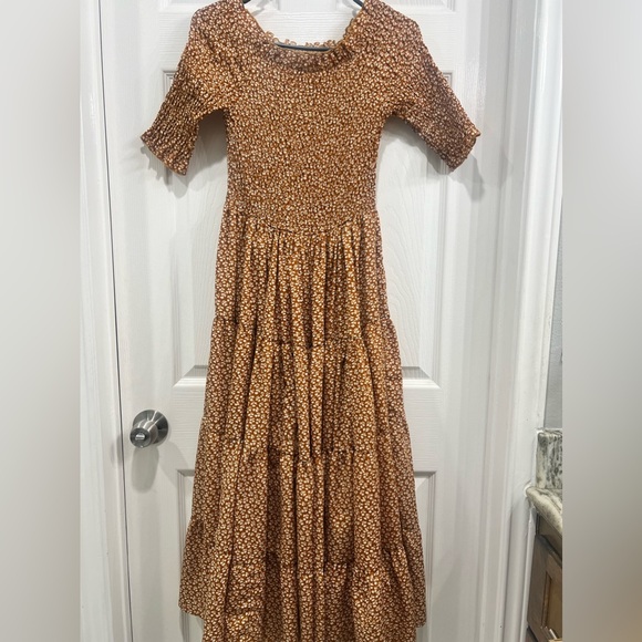 orange creek Dresses & Skirts - Orange Creek S Orange Jude Floral Smocked Dress